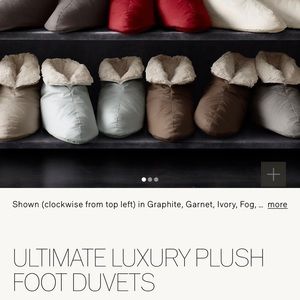 SOLD - Restoration Hardware Plush Foot Duvet Slippers - NWT